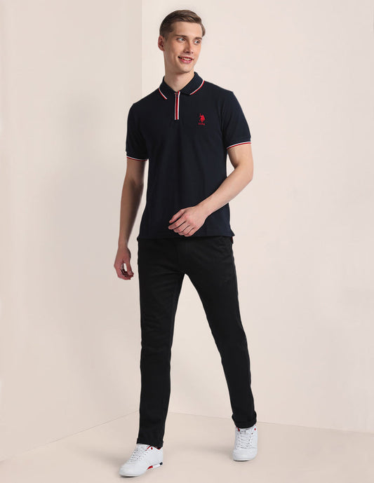 Men's Solid Half Sleeves Polo Neck T-Shirt (Pack of 4)